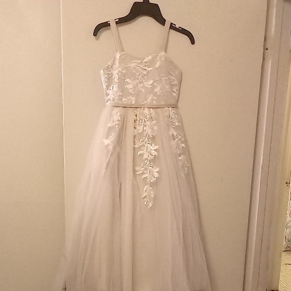 Charming White Floral Kids Dress